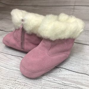 Pink Suede Emu Australia Booties Size 0-6 Months